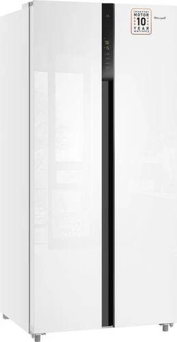 Холодильник Weissgauff WSBS 500 Inverter NoFrost White Glass 433050