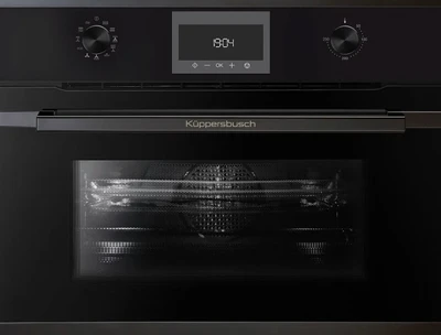 Компактный духовой шкаф с микроволнами Kuppersbusch CBM 6330.0 S6 Black Steel cbm 6330.0 s6