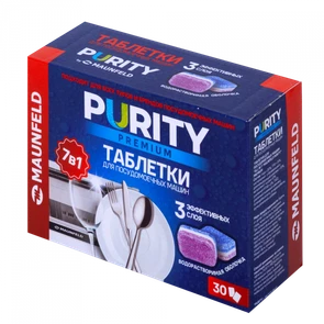 Таблетки для посудомоечных машин MAUNFELD Purity Premium ECO all in 1 MDT30PE (30 шт. в упаковке) ка-00023326