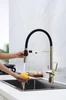 Смеситель из металла Paulmark GRAVITY, смеситель, золото, черный шланг gr213888-g