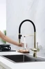 Смеситель из металла Paulmark GRAVITY, смеситель, золото, черный шланг gr213888-g