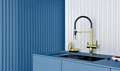 Смеситель из металла Paulmark GRAVITY, смеситель, светлое золото, черный шланг gr213888-lg