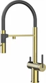Смеситель из металла Paulmark GRAVITY, смеситель, золото, черный шланг gr213888-g
