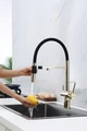 Смеситель из металла Paulmark GRAVITY, смеситель, золото, черный шланг gr213888-g