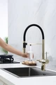 Смеситель из металла Paulmark GRAVITY, смеситель, золото, черный шланг gr213888-g