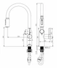 Смеситель кухонный с дозатором Oulin OL - 8018 Black 4678590023479